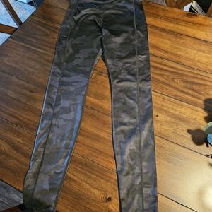 American Tall Black Grey Camo Leggings for Women XL